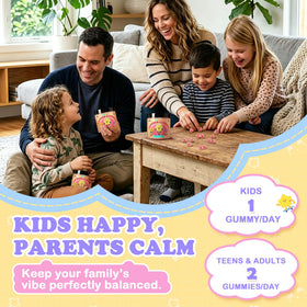 Gummies au safran LanranBee avec des enfants souriants