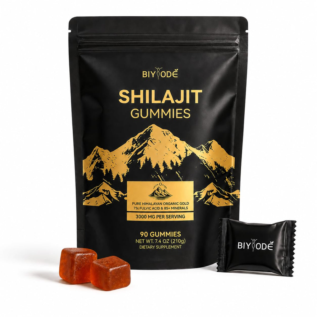 Gummies au Shilajit Pur BIYODE, paquet de 90 gummies