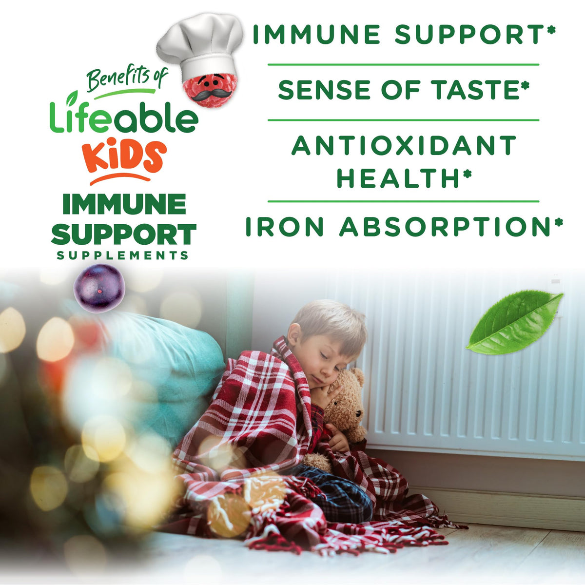 Gummies au sureau Lifeable avec une portion de 2 gummies
