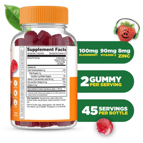 Gummies au sureau Lifeable montrant leur texture et couleur