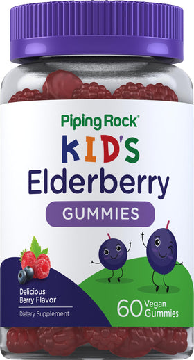 Gummies au Sureau Piping Rock 60 comprimés vue de face avec emballage