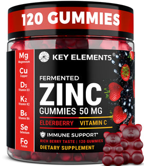 Gummies au Zinc 50mg KEY ELEMENTS avec packaging en vue de face