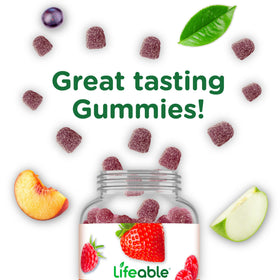 Gummies au zinc Lifeable avec un fond coloré