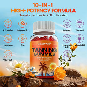 Gummies Aube'Azur avec un fond de baies naturelles