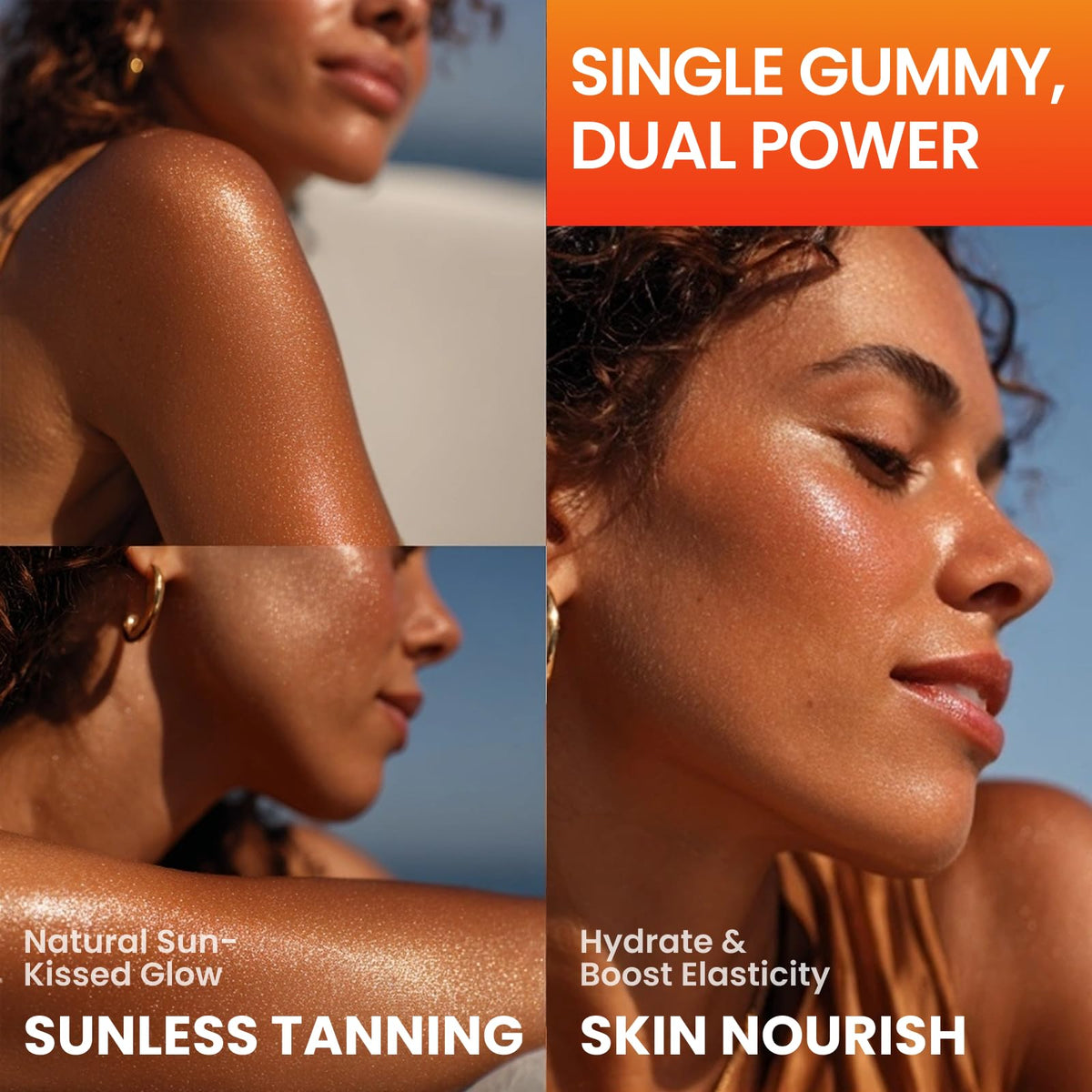 Gummies Aube'Azur sur une table avec des accessoires de beauté