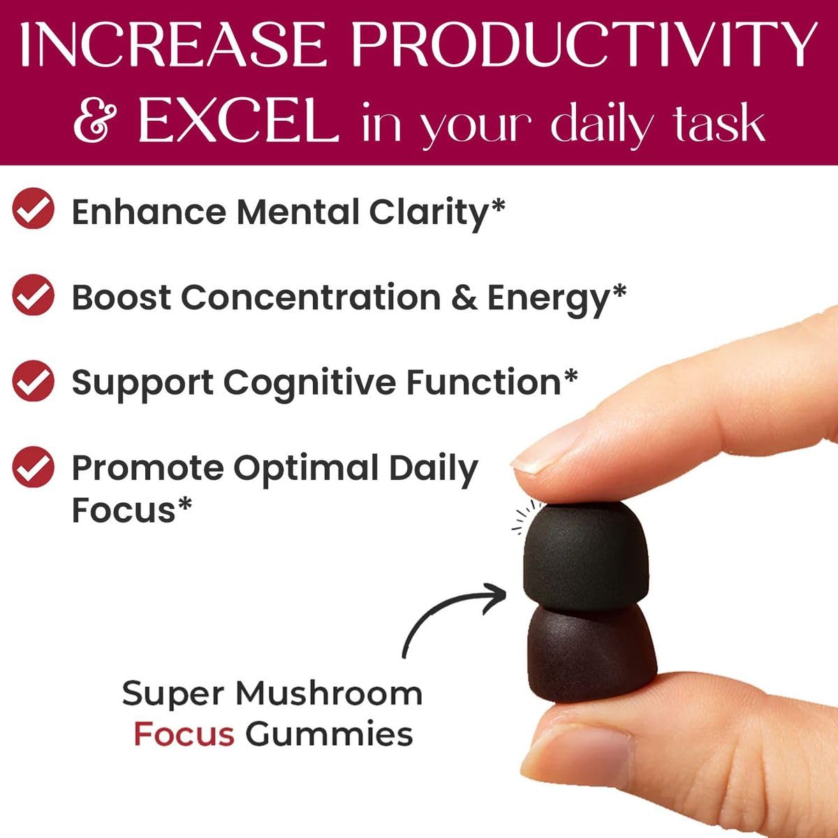 Gummies Auri aux champignons superfood, ingrédients sur l'étiquette