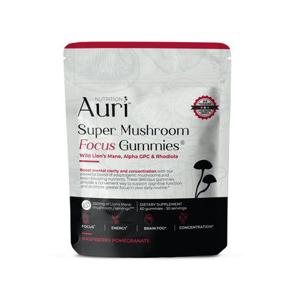 Gummies Auri aux champignons superfood, pot de 60 unités