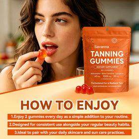 Gummies autobronzantes VITAL POWER dans un bol avec d'autres suppléments
