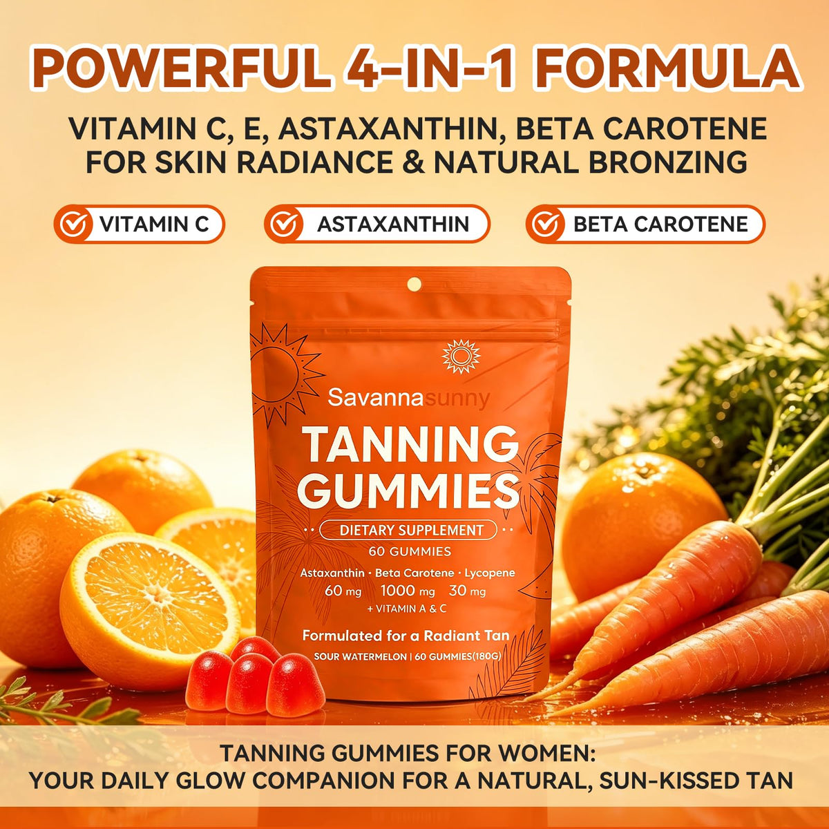 Gummies autobronzantes VITAL POWER dans une main