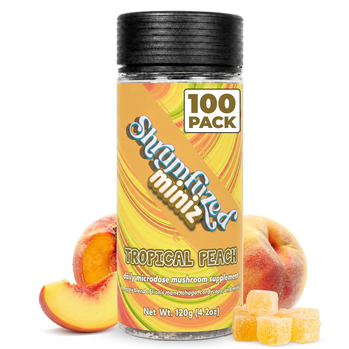 Gummies aux champignons Shrumfuzed, pot de 100 pièces, vue de face