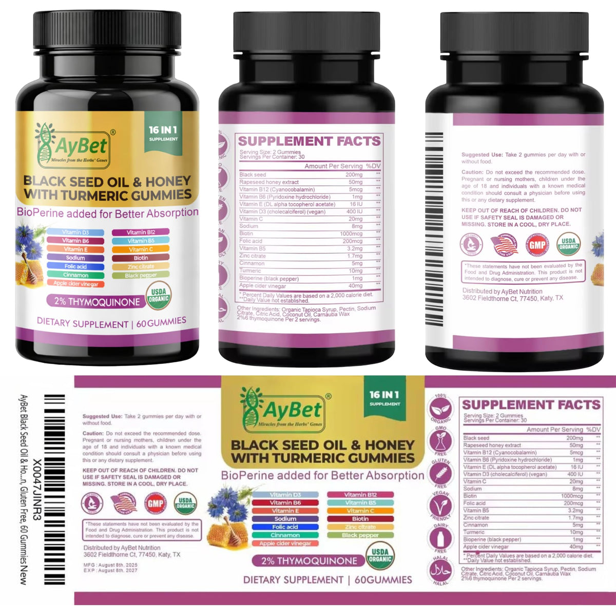 Gummies AyBet, zoom sur la composition nutritive