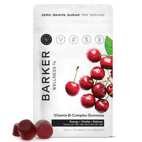 Gummies B-Complex Barker Wellness Co au goût cerise, vue de face