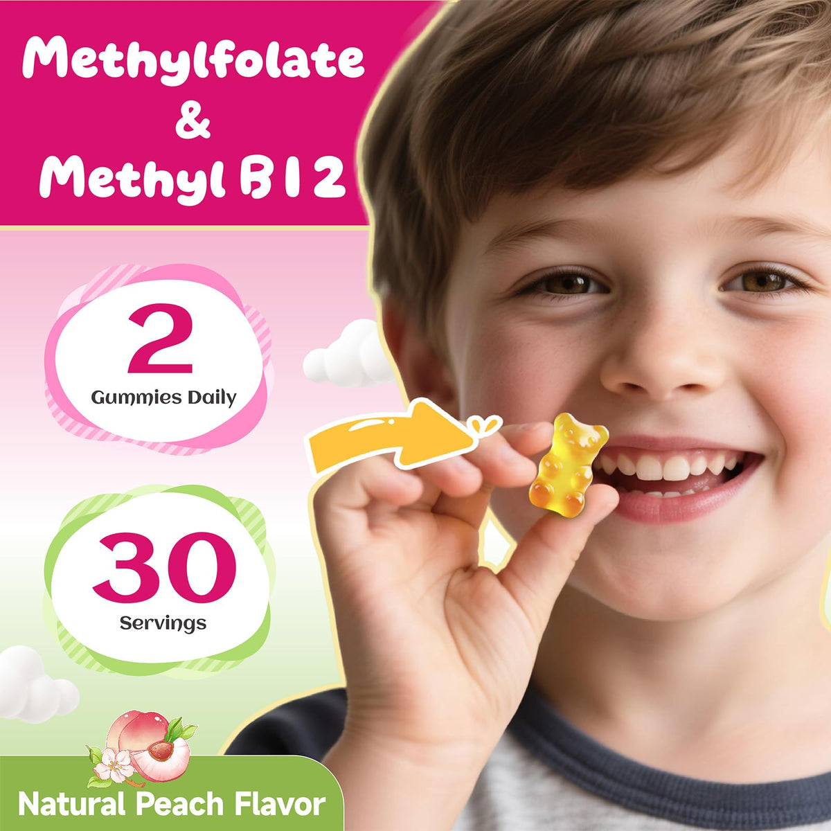 Gummies B Complex Methylé Geeoasis en gros plan sur les gummies