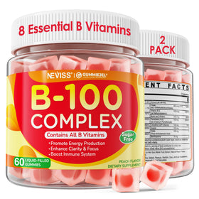 Gummies B Complex Methylés NEVISS paquet avant avec fruits