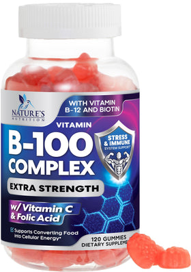 Gummies B Complex Nature's Nutrition 120 unités, vue avant