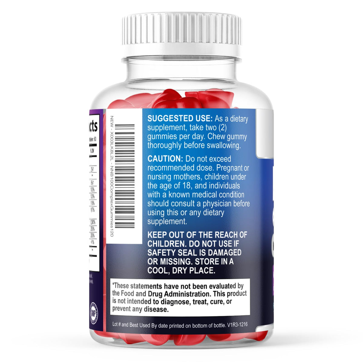 Gummies B Complex Nature's Nutrition, illustration des vitamines B