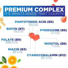 Gummies B Complex Nature's Nutrition, vue de côté montrant la texture