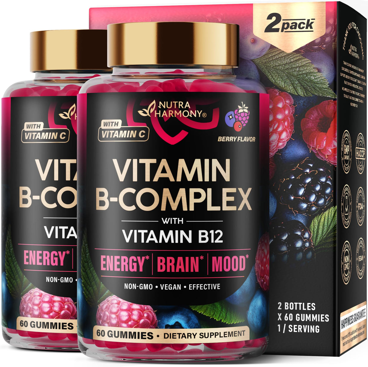 Gummies B-Complex NUTRAHARMONY 440g vue de face