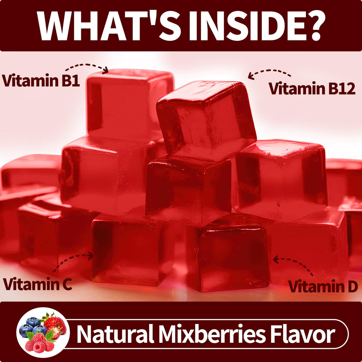Gummies B1 OALSE sur une table avec des accessoires de santé