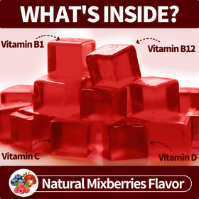 Gummies B1 OALSE sur une table avec des accessoires de santé