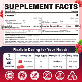 Gummies B12 méthylé NEVISS avec goût framboise