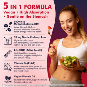 Gummies B12 méthylé NEVISS avec un fond de fruits frais