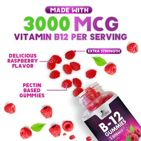 Gummies B12 Nature's Nutrition 3000 mcg avec des baies fraîches
