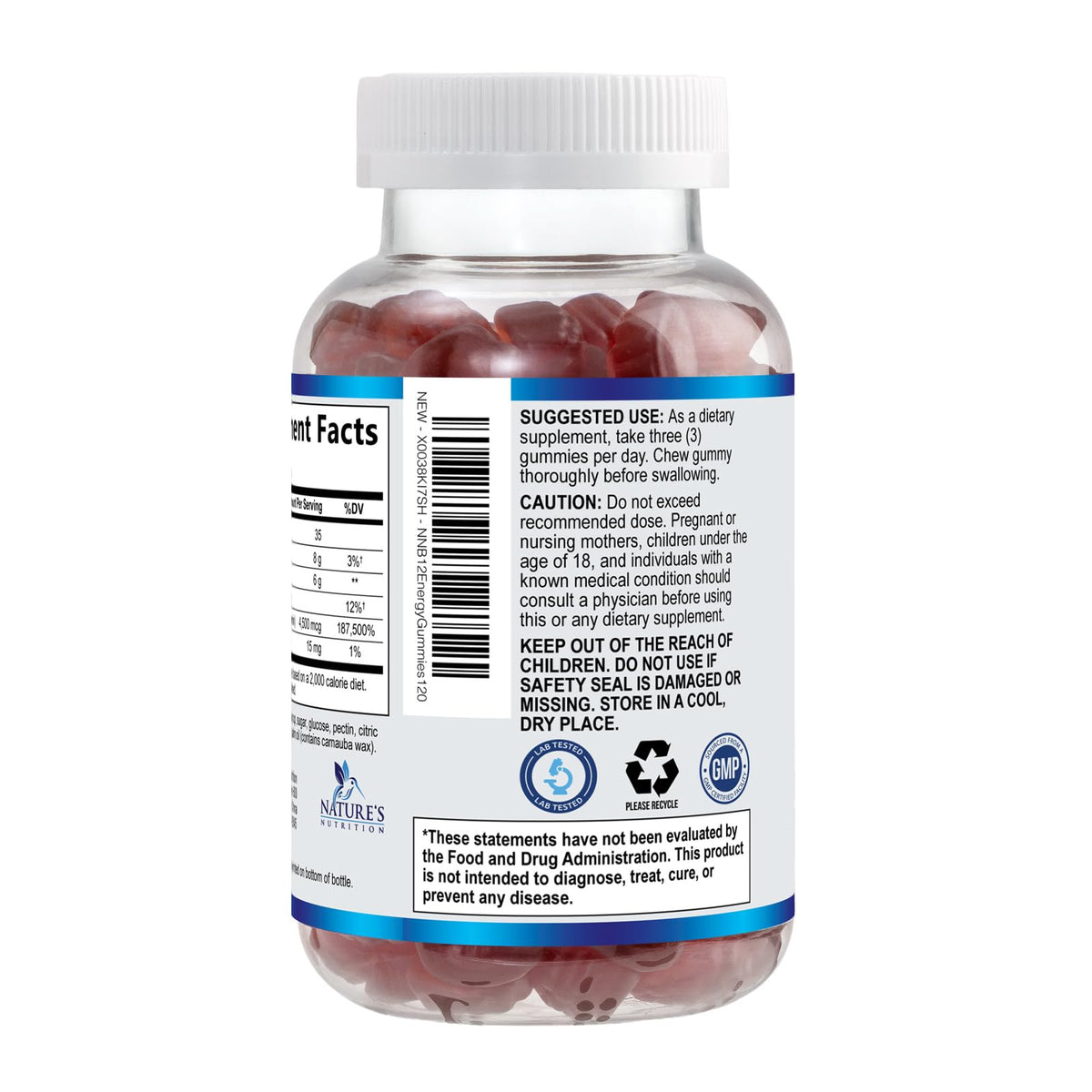 Gummies B12 Nature's Nutrition 4500 mcg open packaging