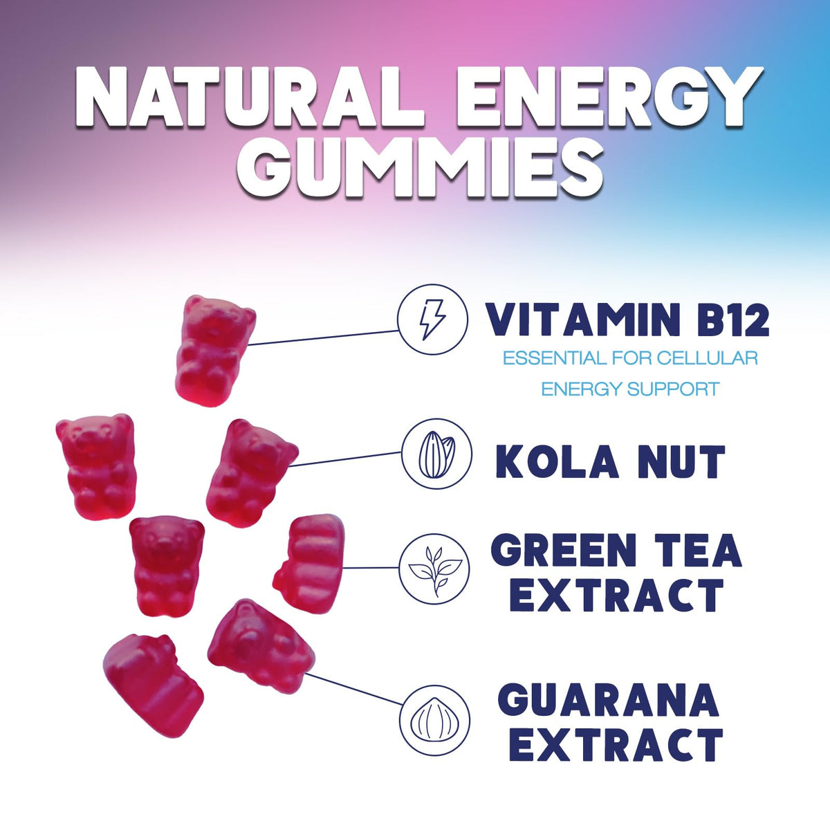 Gummies B12 Nature's Nutrition sur un fond en bois