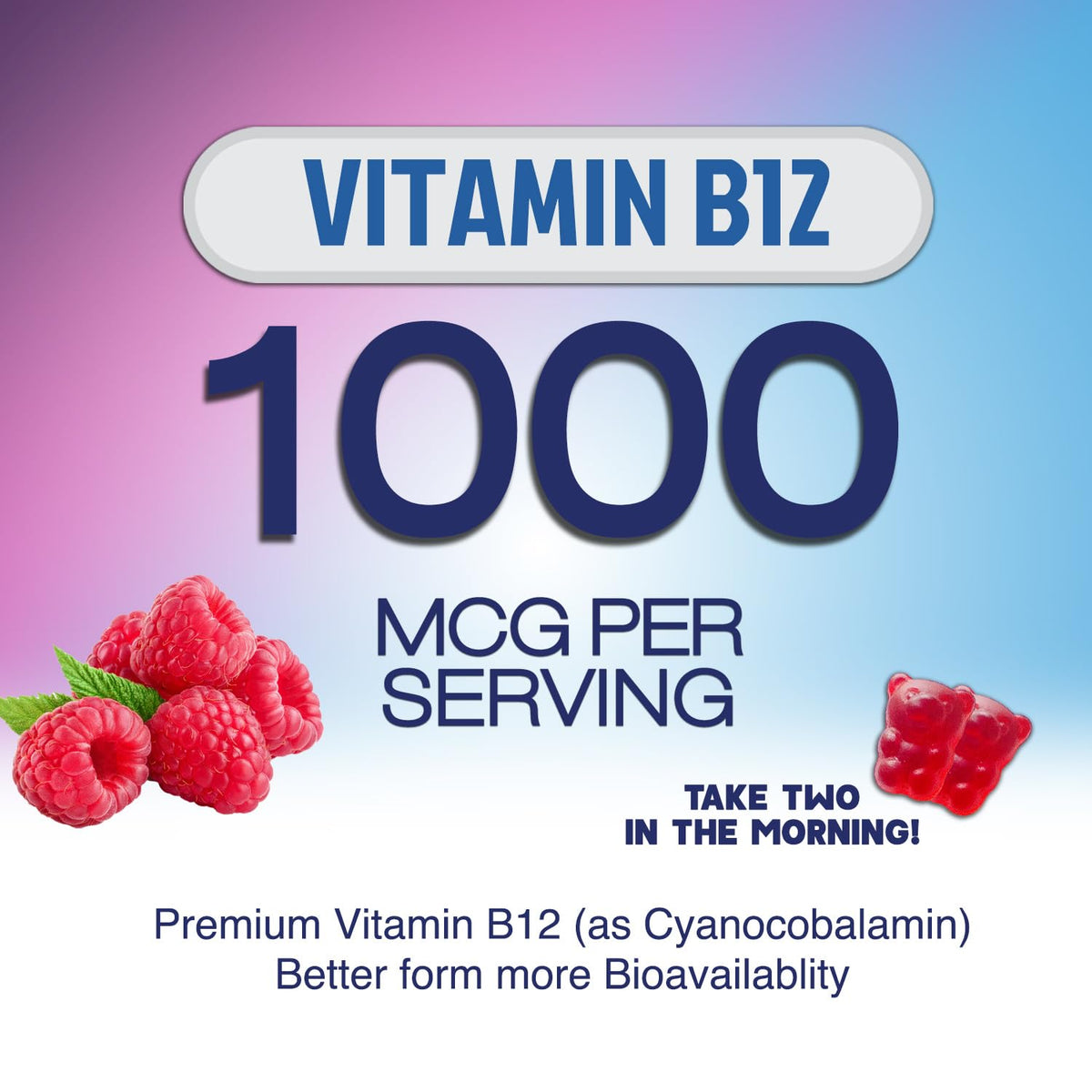 Gummies B12 Nature's Nutrition sur une table