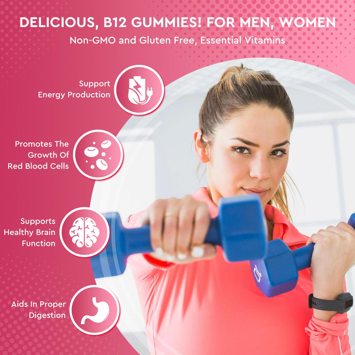 Gummies B12 ReviNutra 5000 mcg avec fraise
