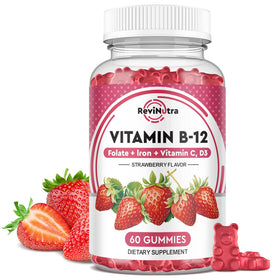 Gummies B12 ReviNutra 5000 mcg vue de face avec emballage