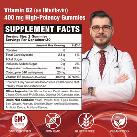 Gummies B2 Riboflavine de VAJYKEWJY, couleur fraise, vue de près