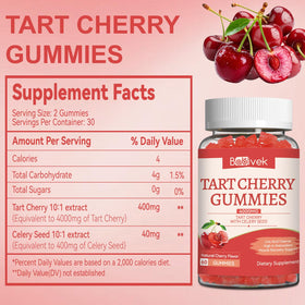 Gummies Babivek cerise acide avec extrait de graines de céleri, vue de haut