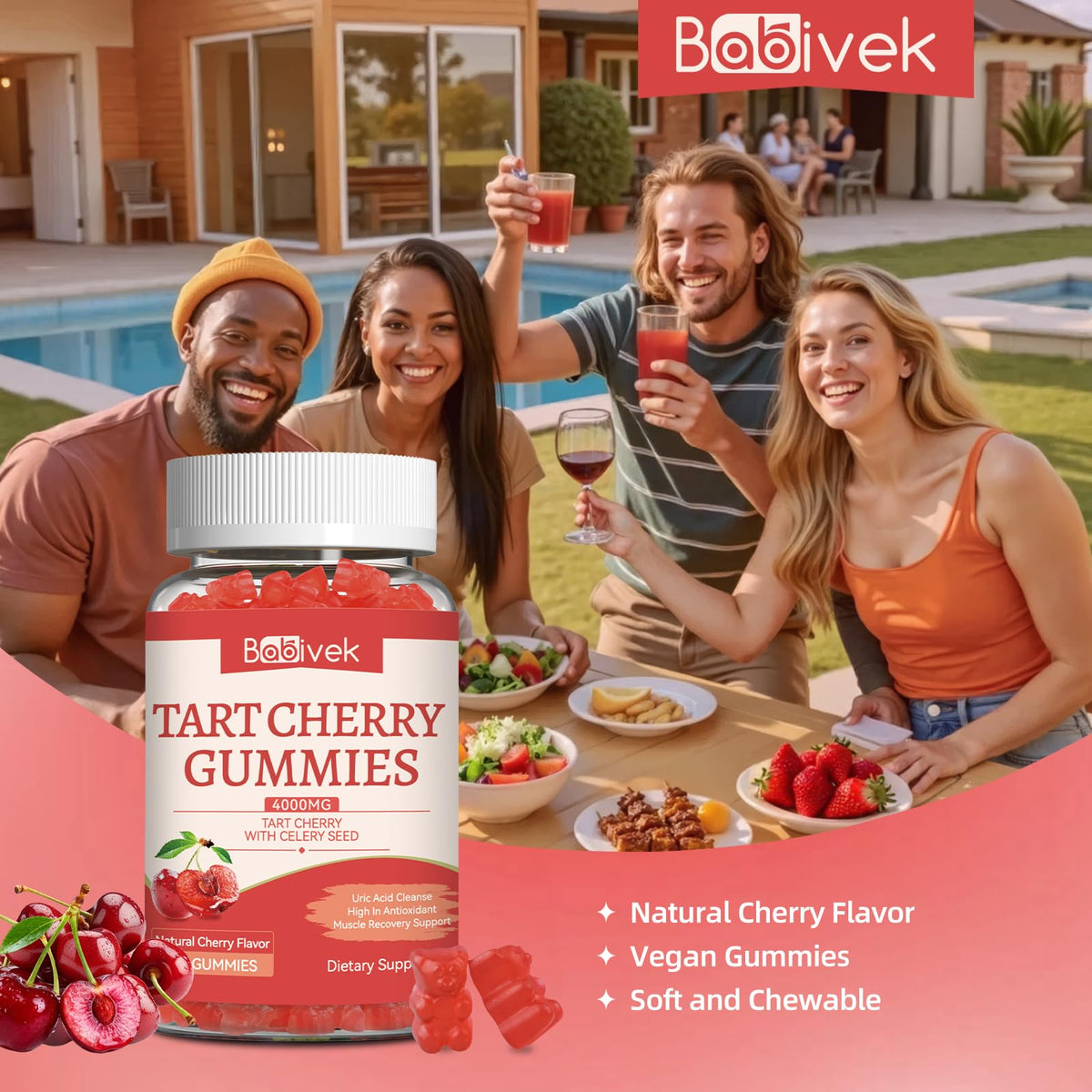 Gummies Babivek cerise acide, prise en main pour démonstration