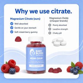 Gummies Baby Blues avec des ingrédients naturels autour