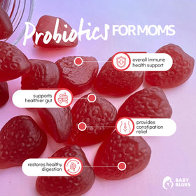 Gummies Baby Blues fraise bio avec une cuillère en bois