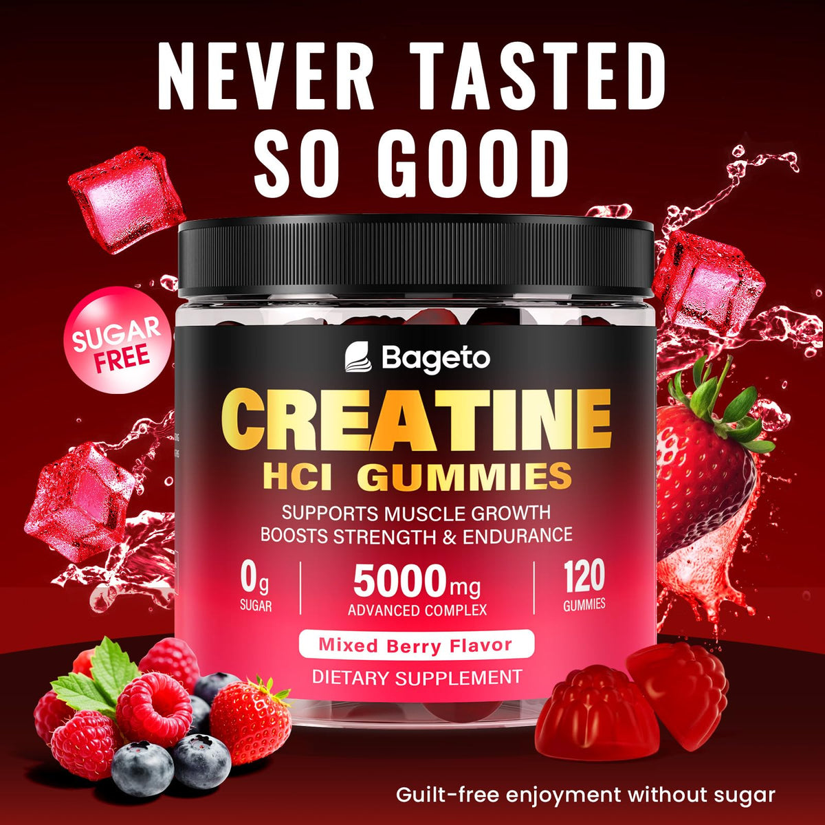Gummies Bageto Complex Créatine HCl 5000mg en format de gummies