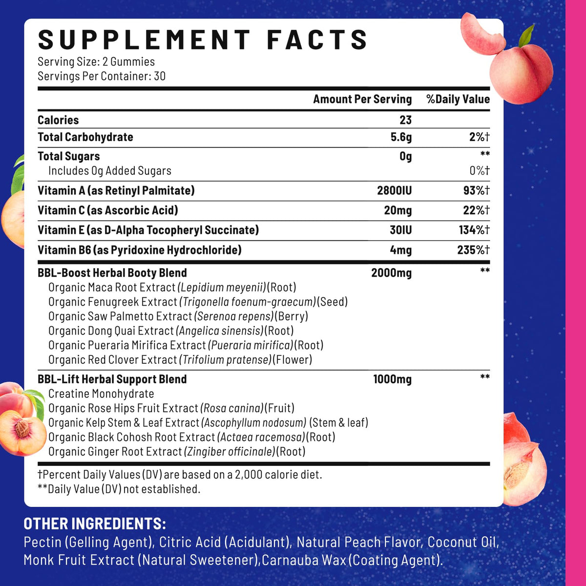 Gummies BBL Jovariquethor, détail des ingrédients naturels