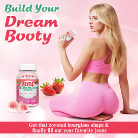 Gummies BBL Vazatisi, détail de la gomme avec une fraise à côté