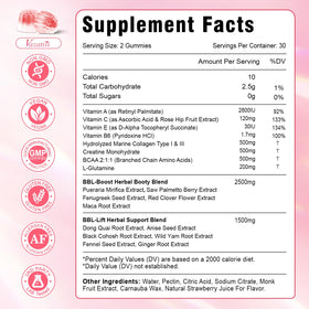 Gummies BBL Vazatisi, vue de face montrant la texture des gummies