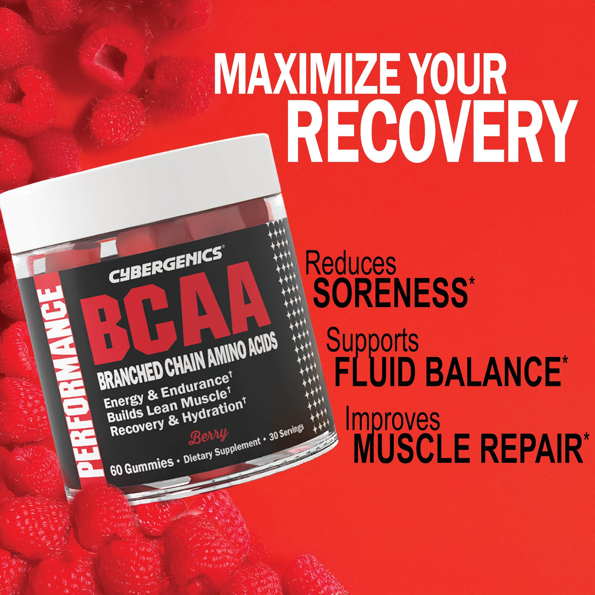 Gummies BCAA Cybergenics prise en main avec quelques gummies