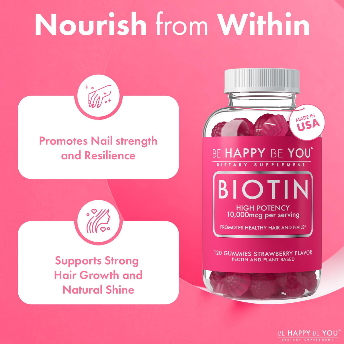 Gummies Be Happy Be You Biotine 10 000 mcg emballage