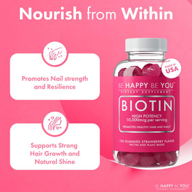 Gummies Be Happy Be You Biotine 10 000 mcg emballage