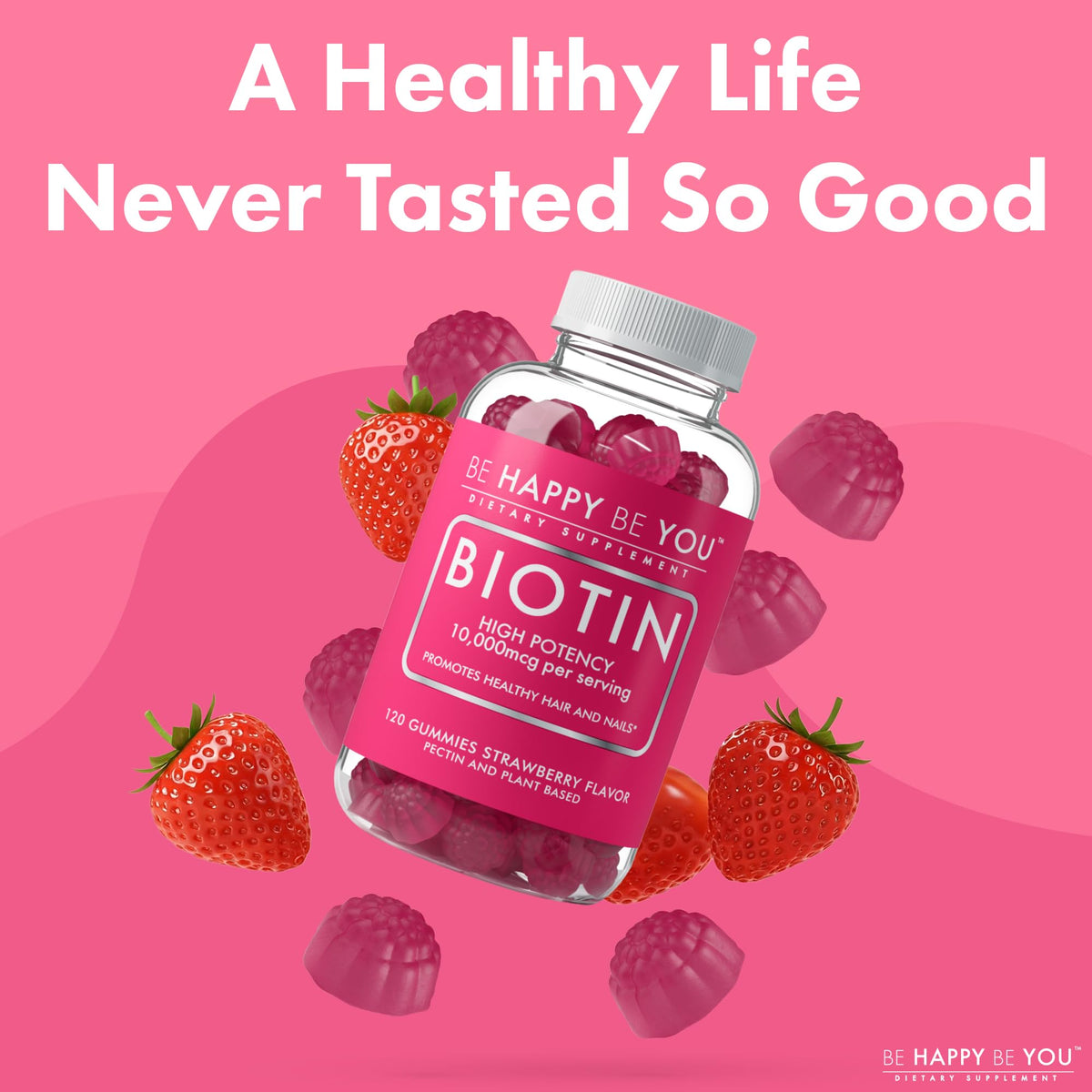 Gummies Be Happy Be You Biotine 10 000 mcg prise en main