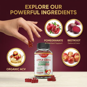 Gummies Beauty Grip au vinaigre de cidre de pomme bio avec des ingrédients naturels