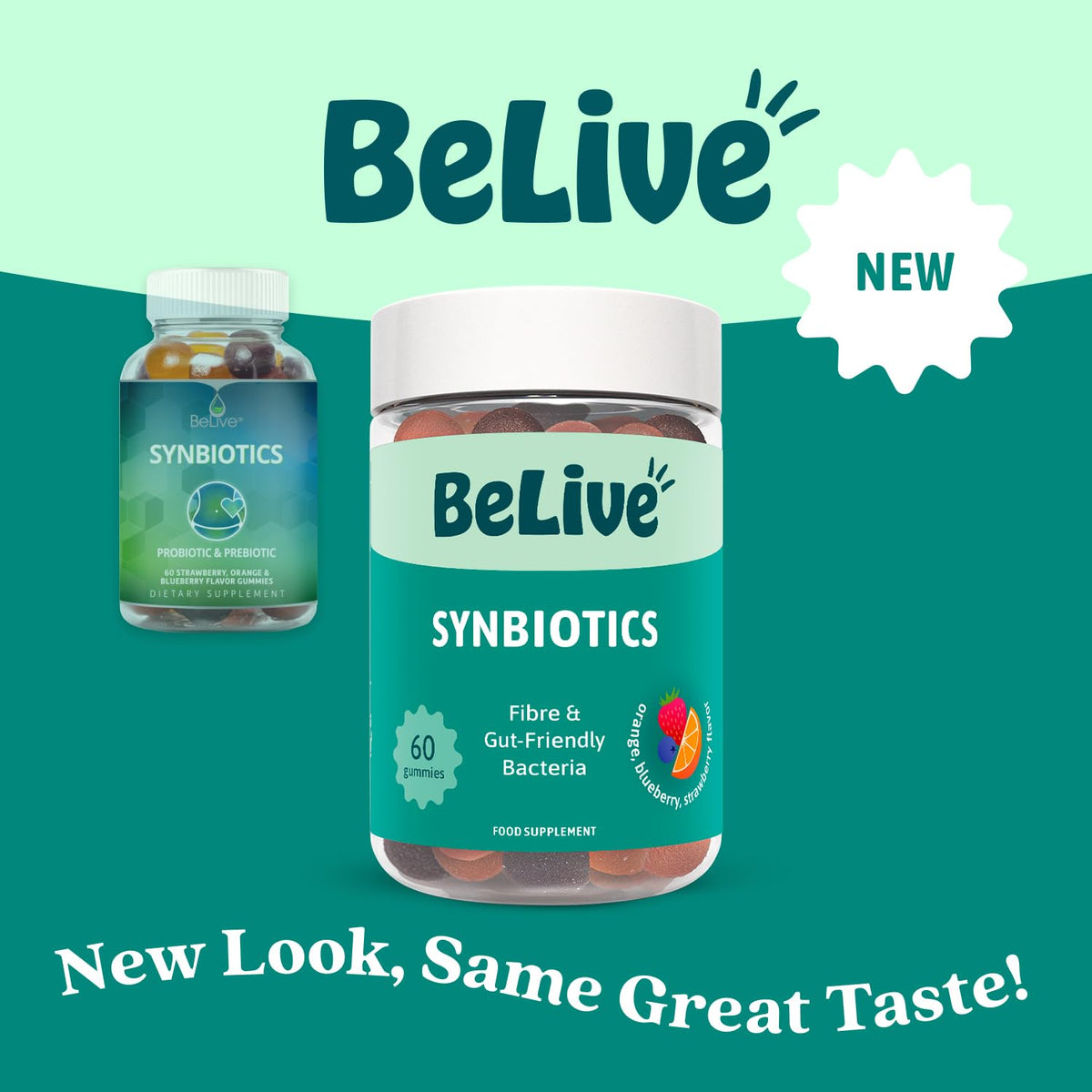 Gummies BeLive Probiotiques et Prébiotiques sur une surface en bois