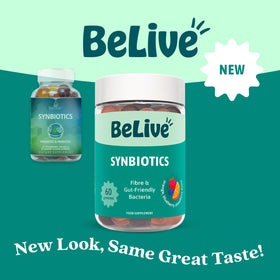 Gummies BeLive Probiotiques et Prébiotiques sur une surface en bois