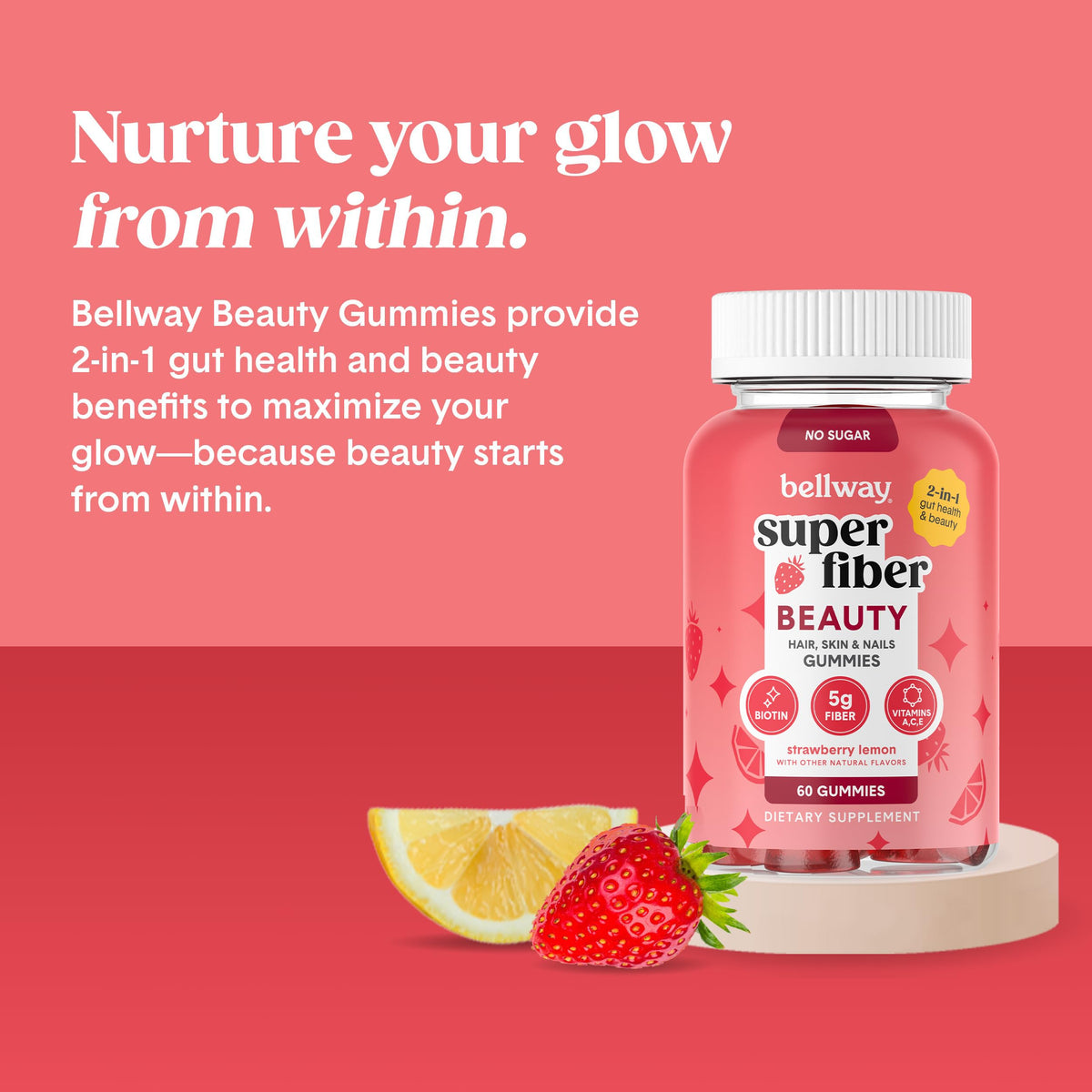 Gummies Bellway Super Fiber + Beauty, présentation sur une table