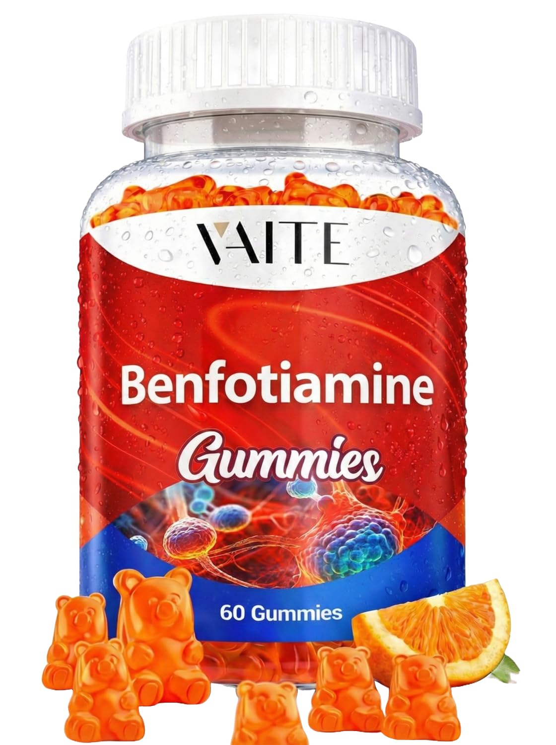 Gummies Benfotiamine 320mg de VAITE en pot, présentation avant